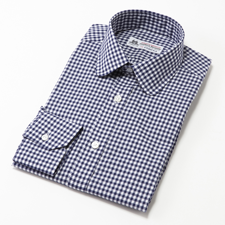 THOMAS MASON FOR FAIRFAX/ラウンドカラー ギンガムチェックシャツ