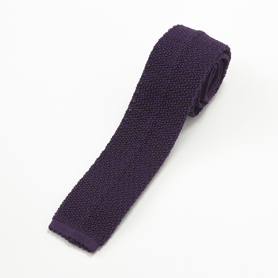 ASCOT for FAIRFAX アスコット ニットタイ ブラック 黒 ASCOT for FAIRFAX/シルクソリッドニットタイ | FAIRFAX COLLECTIVE