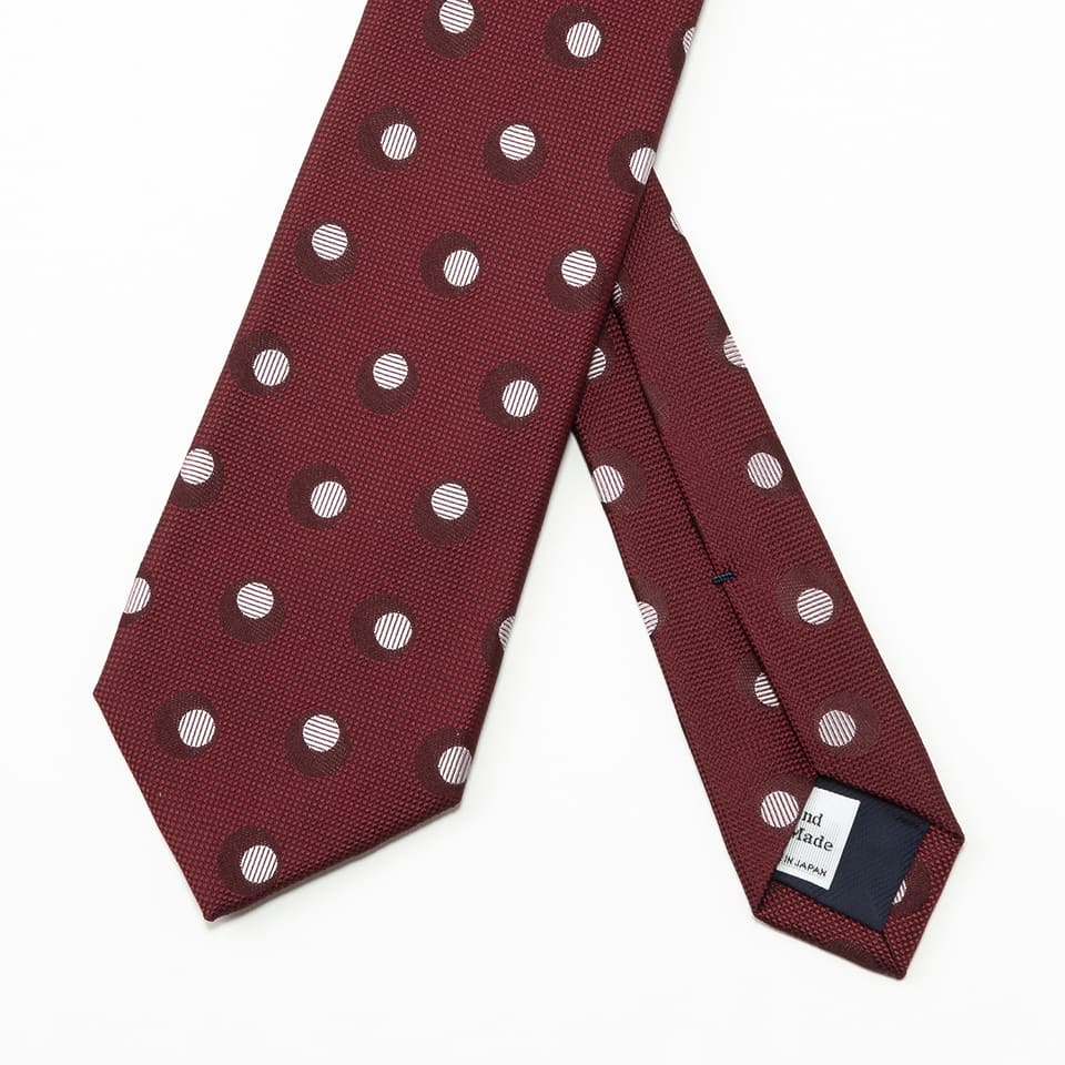 [極美品]ALBERO セッテピエゲ　シルク ジャガード　ブラック小紋タイ 極美品]ALBERO セッテピエゲ シルク ジャガード ブラック小紋タイ