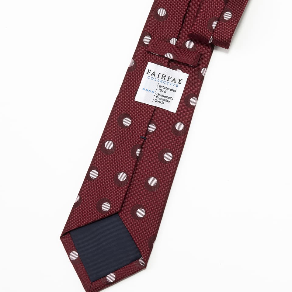 [極美品]ALBERO セッテピエゲ　シルク ジャガード　ブラック小紋タイ 極美品]ALBERO セッテピエゲ シルク ジャガード ブラック小紋タイ