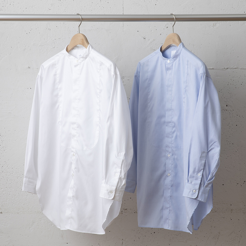 &ease/BOSOM BAND COLLAR SHIRT SMALL | FAIRFAX COLLECTIVE