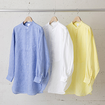 &ease/SEER SUCKER BAND COLLAR SHIRT