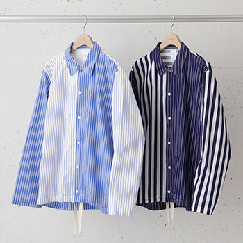 &ease/SEER SUCKER BAND COLLAR SHIRT