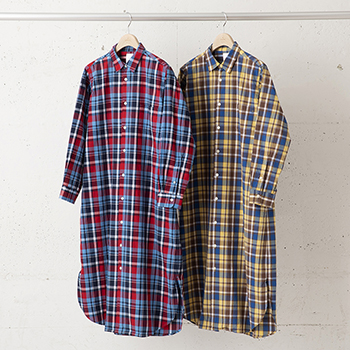 &ease/BAND COLLAR SHIRT ONE-PIECE