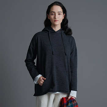 &ease/WOOL BLEND CREW NECK SWEATSHIRT RAGLAN SLEEVE