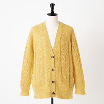&ease/CABLE MOHAIR V-NECK CARDIGAN