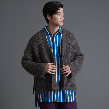 &ease/CABLE MOHAIR V-NECK CARDIGAN